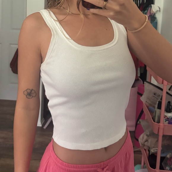 Wild Fable White Ribbed Tank Top - Picture 5 of 7